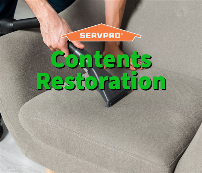 A SERVPRO of East Dayton/Beavercreek professional performing contents restoration services.