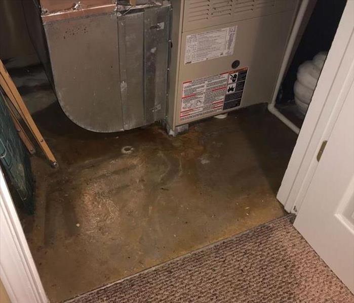 Water damage from an air conditioner leaking water.
